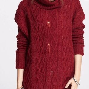 Free People complex cable knit sweater